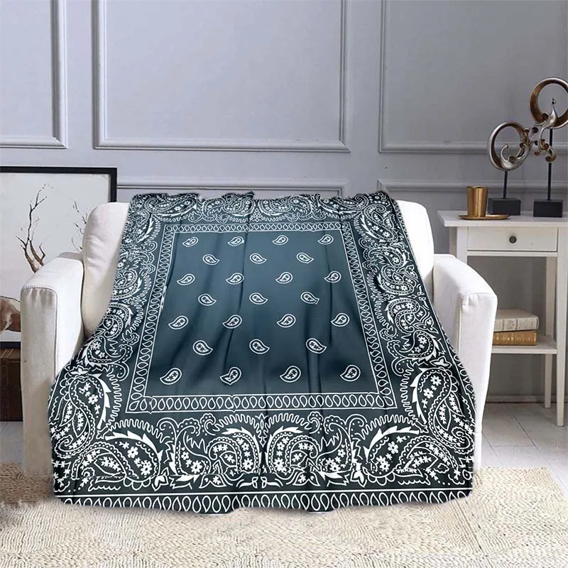Bohemian Stijl Boho Bandana Sofa Dekens Voor Bedden Super Zachte Warme Deken Cover Flanel Gooi Deken Flanellen Deken Huis Cadeau: Queen / Blauw