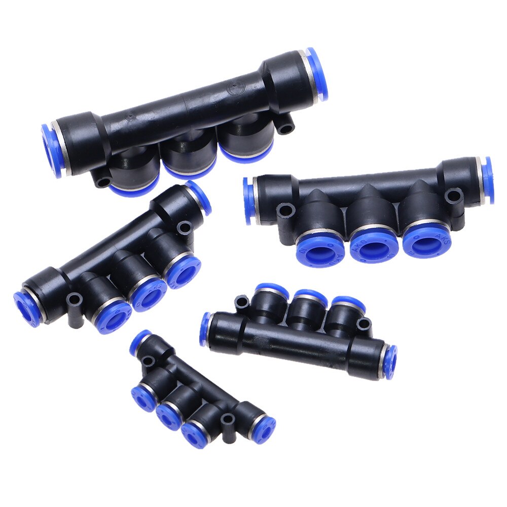 Pk 4 6 8 10 12mm pneumatisk 5-- veis kontakt hurtigmontert pneumatisk kontakt trykk vertshus passform til luft / vannslange