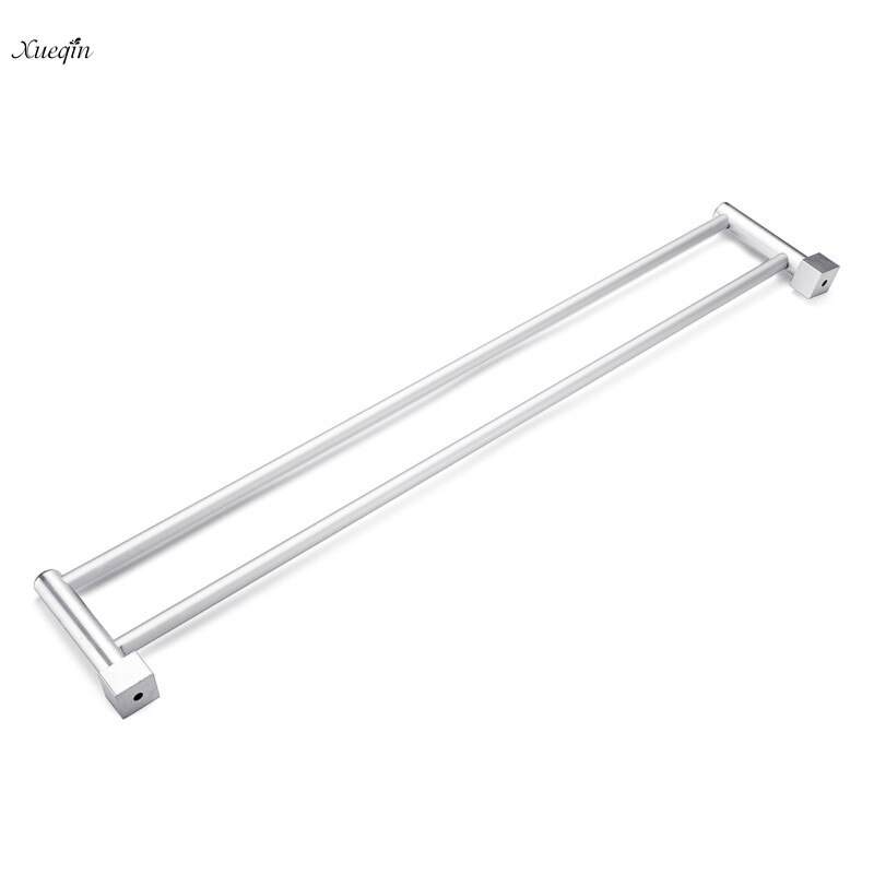 Xueqin Badkamer Dubbele Handdoekhouder Rack 2 Bar Ruimte Aluminium Hanger Wandmontage Handdoek Plank Bad Rails Bars Houder 58x12 cm