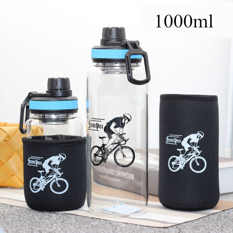 700/1000ML Vruchtensap Water Flessen Met Thee Zetgroep Draagbare Outdoor Sport Fiets Reizen Met Beschermende Tas Glas water Fles
