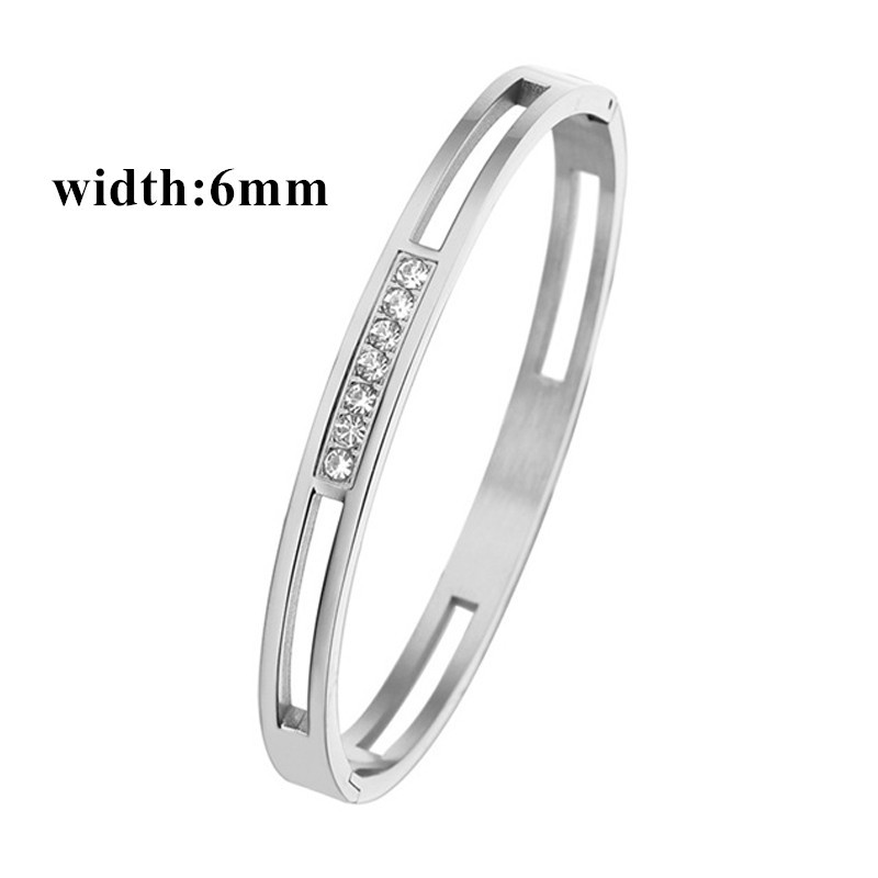 Charm Bracelet - Stainless Steel - 4/6/8mm Width - Hollow Round Design - Adjustable Hook Clasp: 4