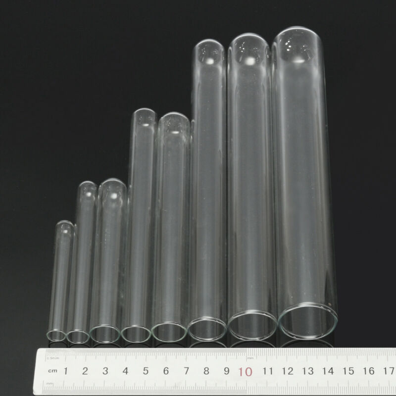 Tube à essai en verre transparent, fond en forme de U en borosilicate, fournitures scolaires de laboratoire, 10mm-30mm, 5 pièces