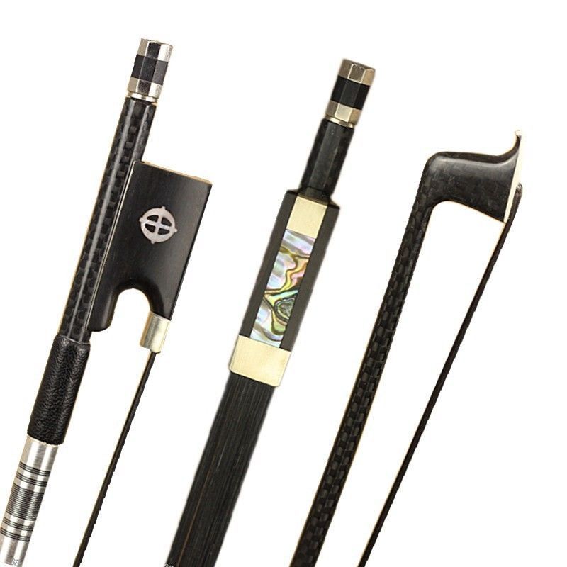 Top Grade Golden Braided Carbon Fiber 4/4 Violin Bow Best Balance AAA Mongolia Black/White Horse Hair Bow: Model 5 Black