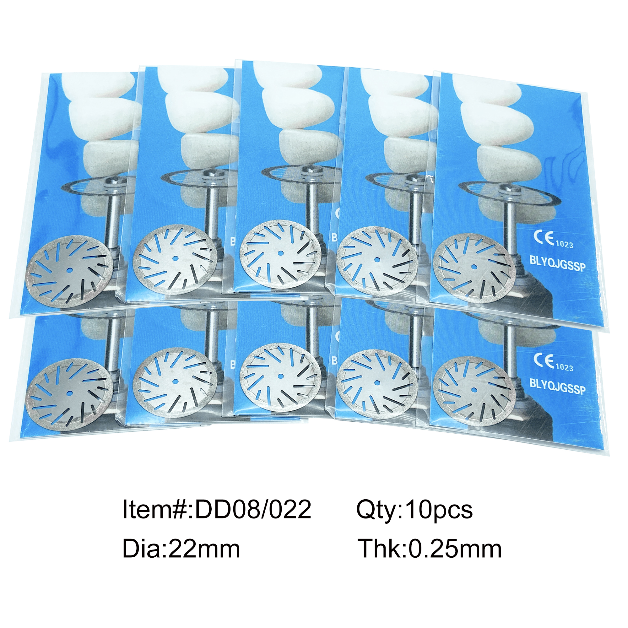 Discos de diamante para pulir laboratorio Dental WellCK, disco de recubrimiento de doble cara de 0,25mm, herramienta de corte rotativa para dentista, 10 Uds.: Morado oscuro
