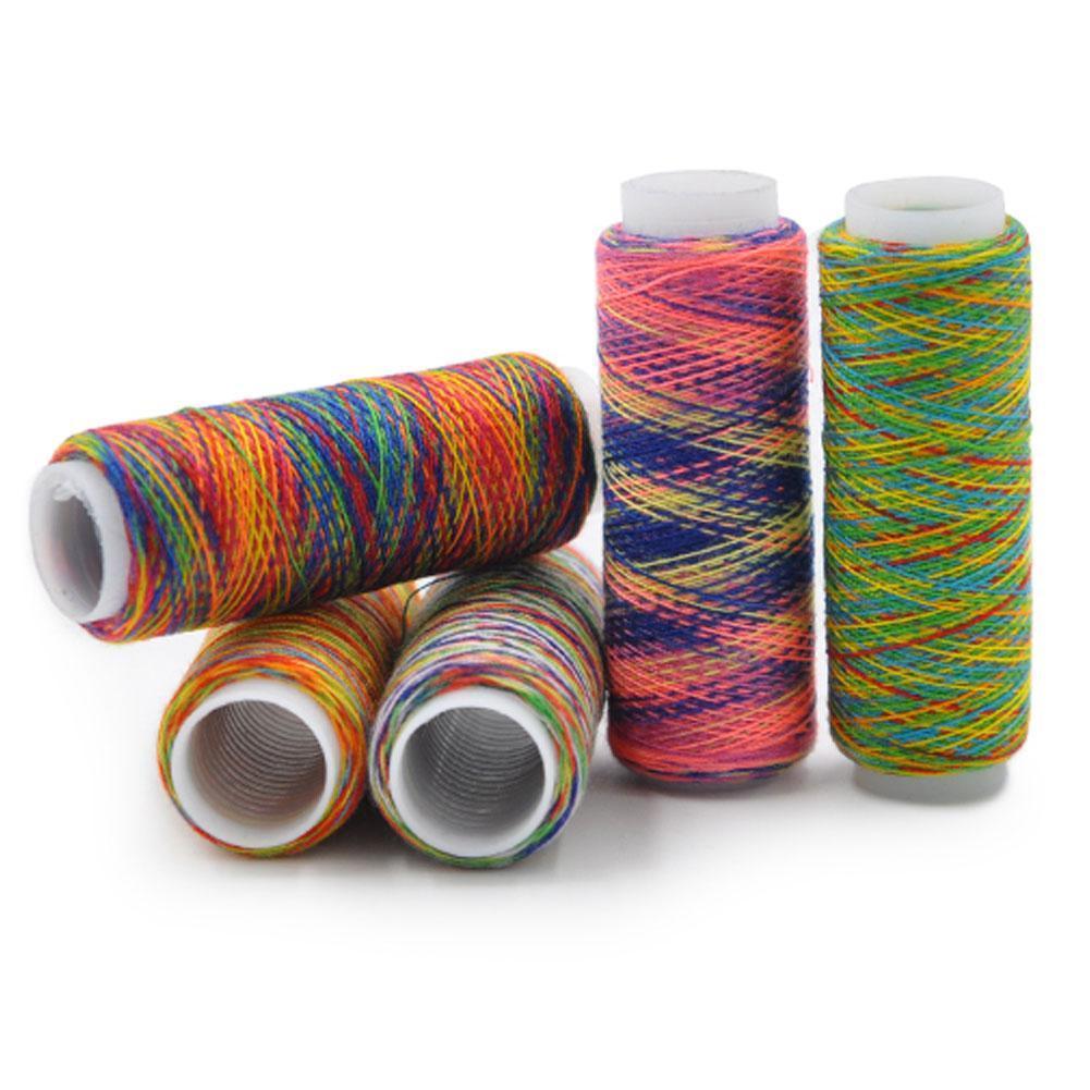1Pcs Gradient Line Sewing Machine Line Rainbow Color Hand Embroidery Sewing Thread Quilting Thread Sewing O4E6
