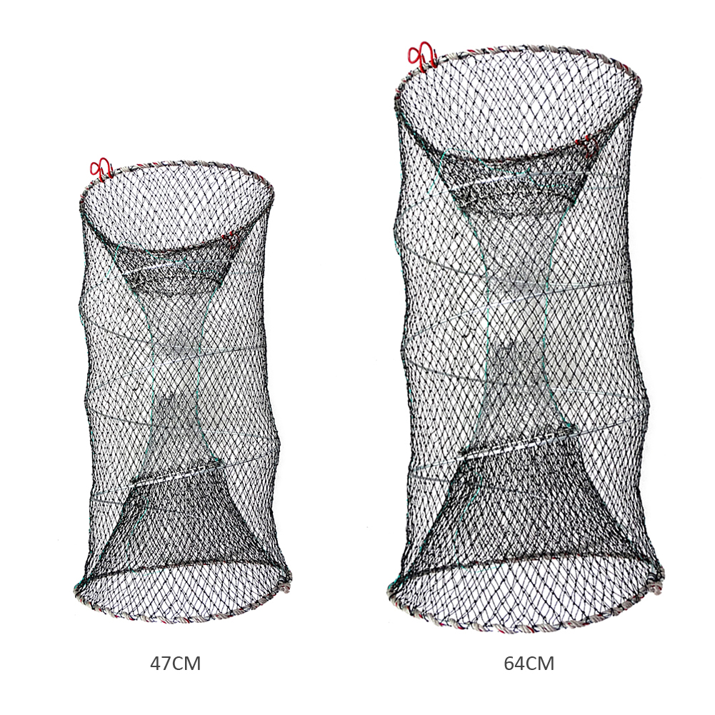 Trampa de pesca plegable, red para cangrejos, camarones, trampa para peces con escalado automático, red de nailon para pesca, fundición de cangrejos y cangrejos
