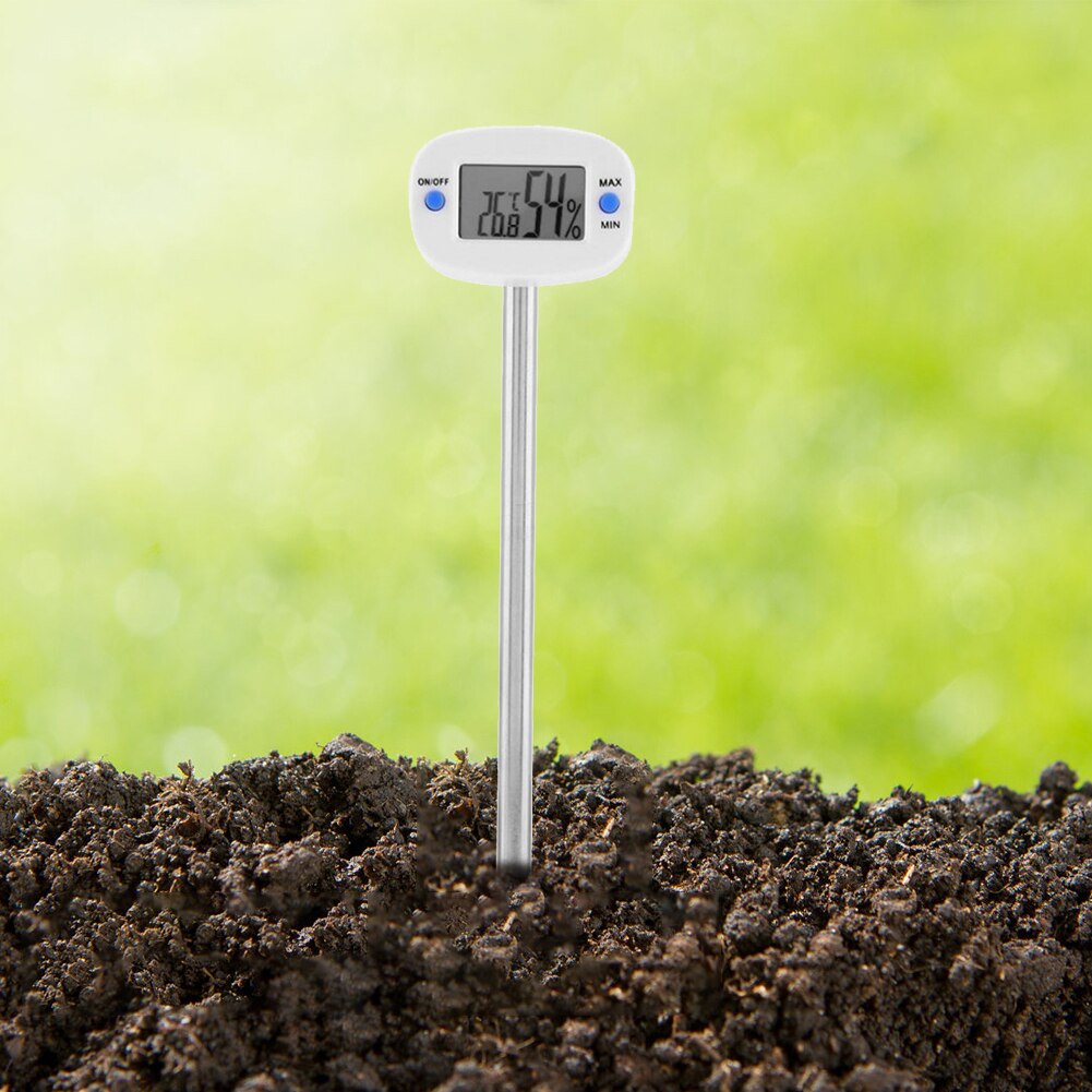 LCD Digital Soil Thermometer Hygrometer with Probe Electronic Temperature Humidity Moisture Meter Ground Compost Garden Supplies