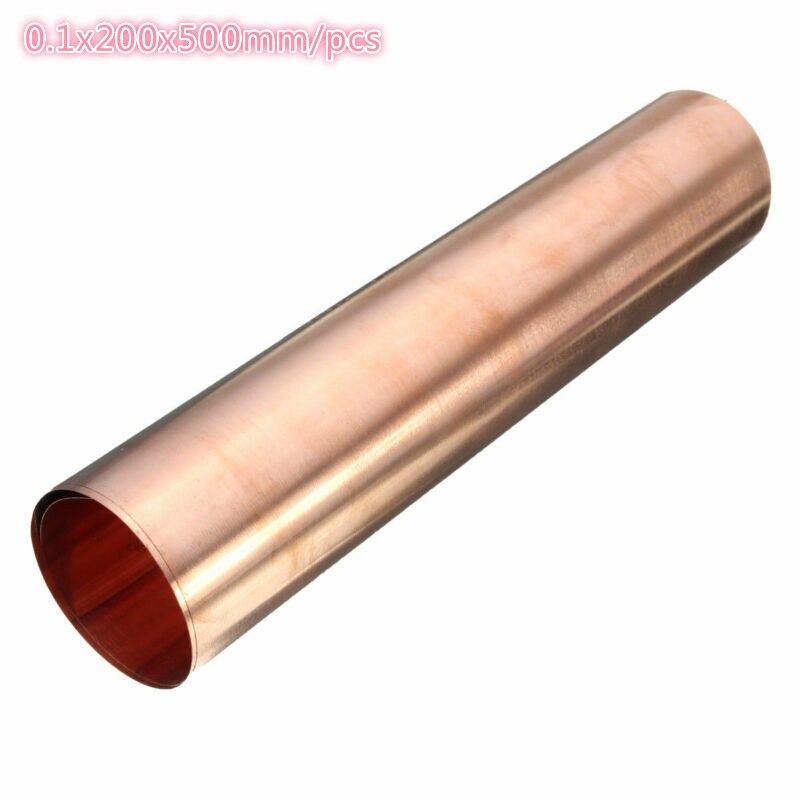 99.9%  kopparplåtar metall konstmaterial gör-det-själv handgjort material tunn metallfolierulle 0.1 x 200 x 500mm/1 rulle