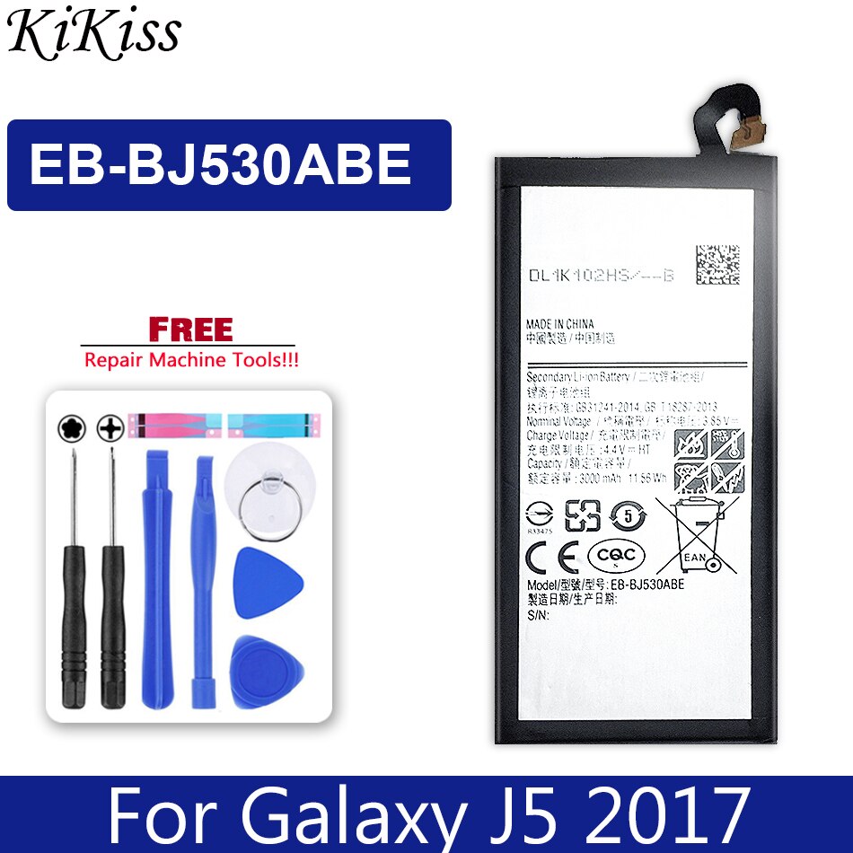 Bateria EB-BJ510CBE para samsung galaxy, bateria para samsung galaxy j5 2016 j510 j510f e samsung j1 j2 j3 j5 j7 2015 2016 2017 eb bi510cbe/bj120cbe: J5 2017 EB-BJ530ABE
