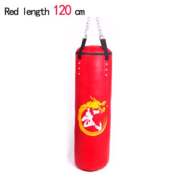 Pu læder hule boksesandpose, thai boksesandpose, fitness boksesandpose  w4-249: Rød længde 120cm
