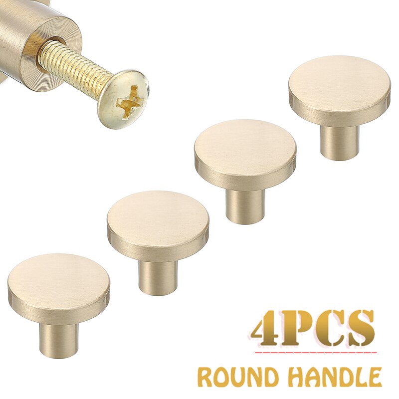 Ronde Messing Dresser Knoppen Lade Trekt Handgrepen Kast Deurknop Handvat Eenvoudige Goud Keuken Hardware Pull