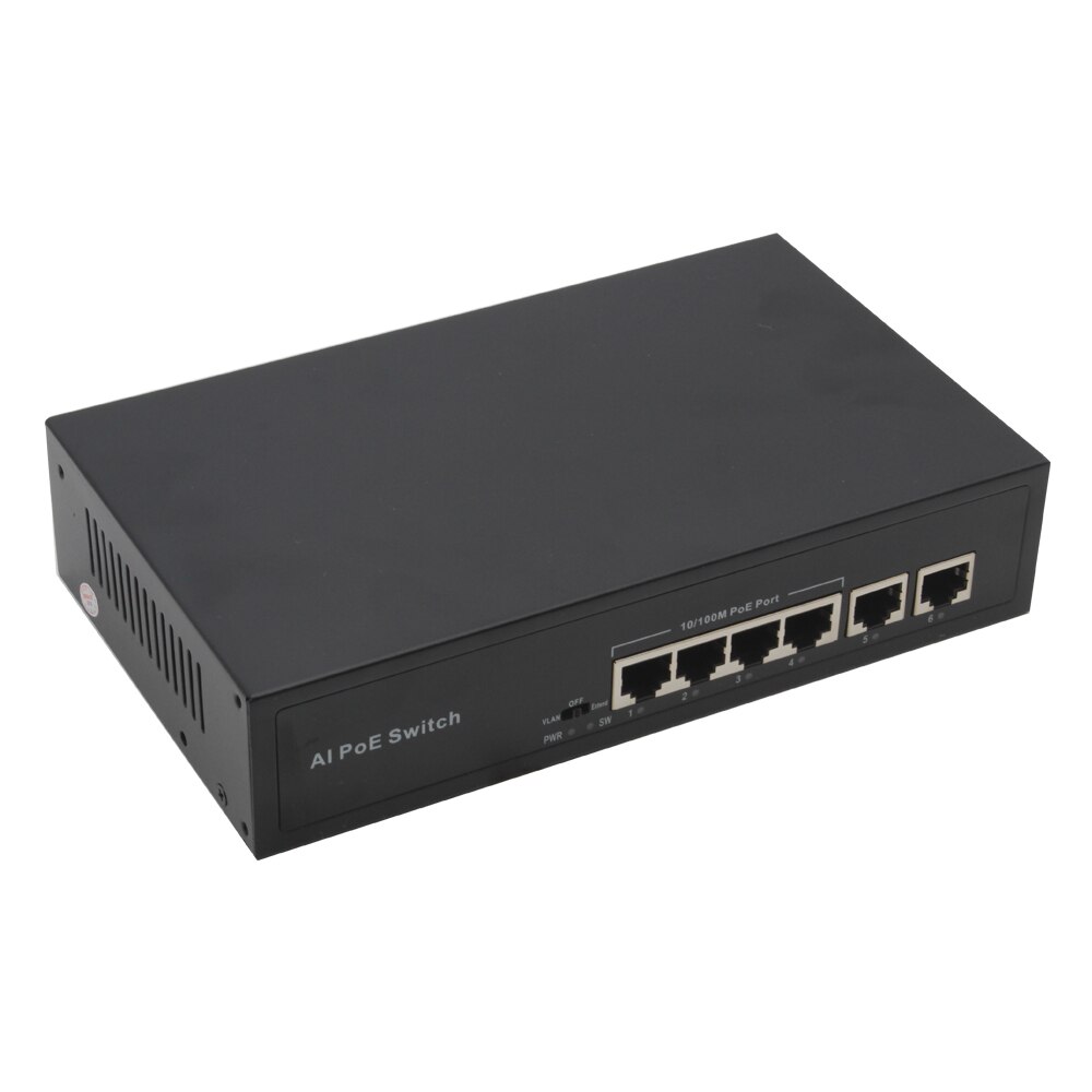 1+4 Ports 10/100Mbps Mini PoE Switch 48V 1A Power over Ethernet Network Switch for CCTV IP Camera