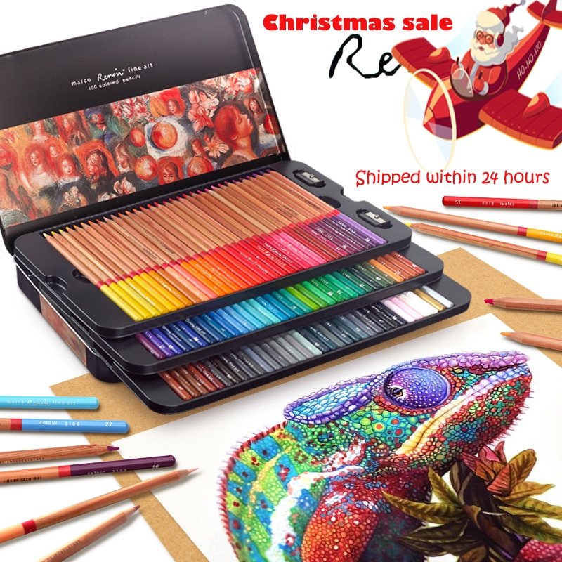 Marco Renoir 24/36/48/72/100 Colors Pencil Set lapices de colores profesionales Crayons Colouring Drawing Pencils Set