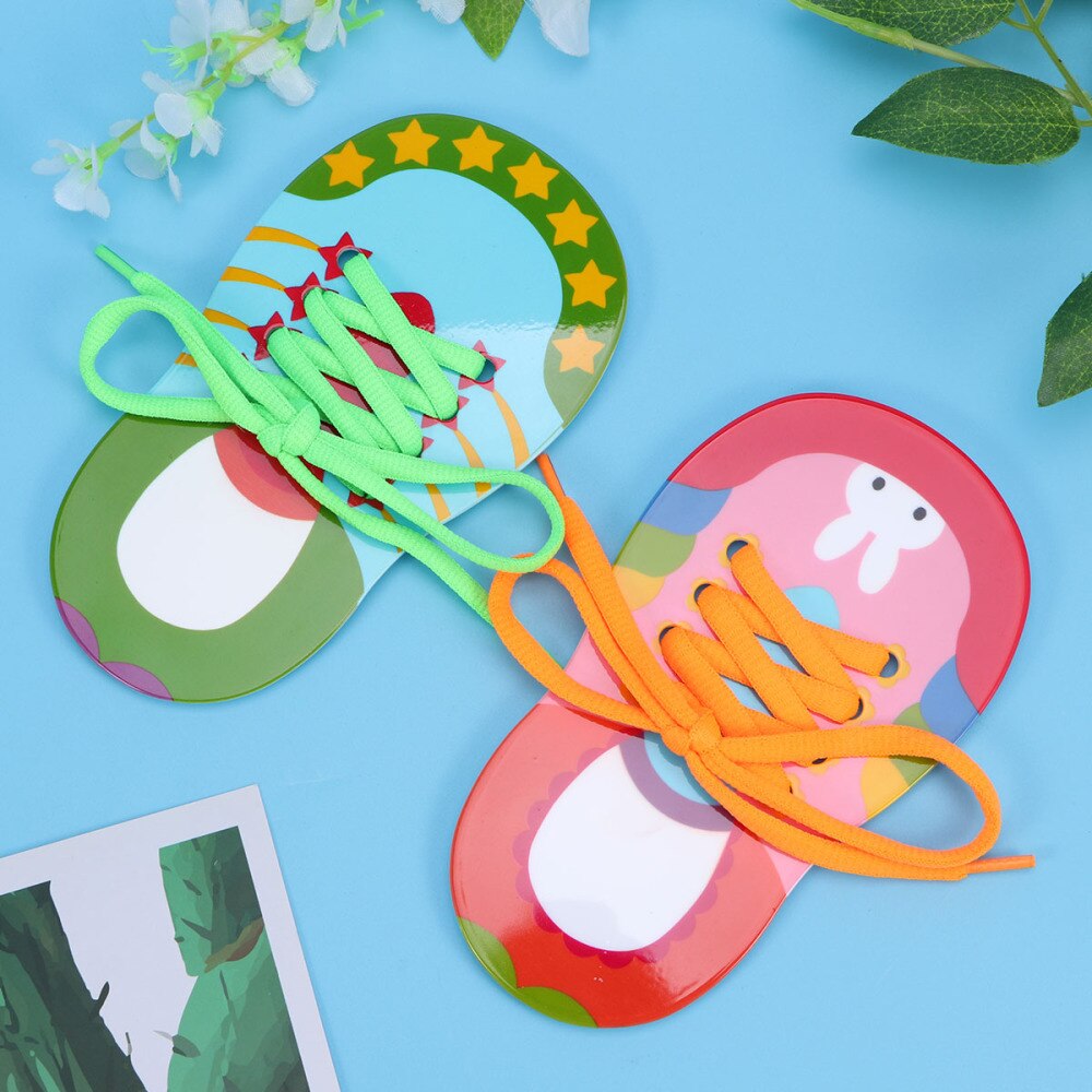 2pcs Children Lacing Shoes Shoelace Preschool Tie-up Teaching Aids for Children Toddler
