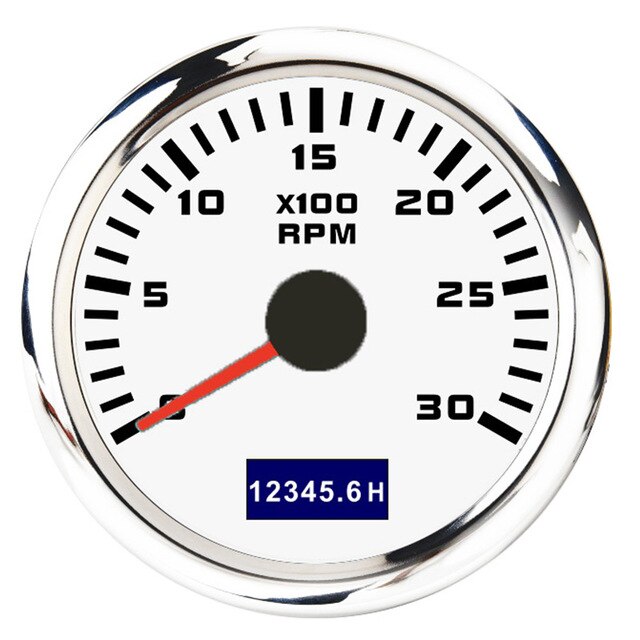 Tachymètre de bateau 52mm, 3000/4000/6000/7000/8000RPM, compteur de tachymètre, rétro-éclairage rouge, avec écran LCD, capteur de tachymètre: 3000RPM WS