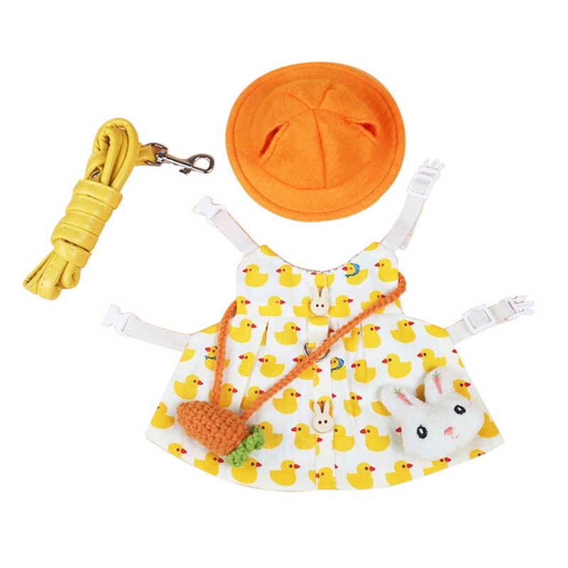 Rabbit Stuff Rabbit Leash And Harness Set Rabbit Bunny Dress Walking Cute Carrot Pattern Breathable Vest Ferret Squirrel Guinea Pigs Piggies Bunny Harness And Leash