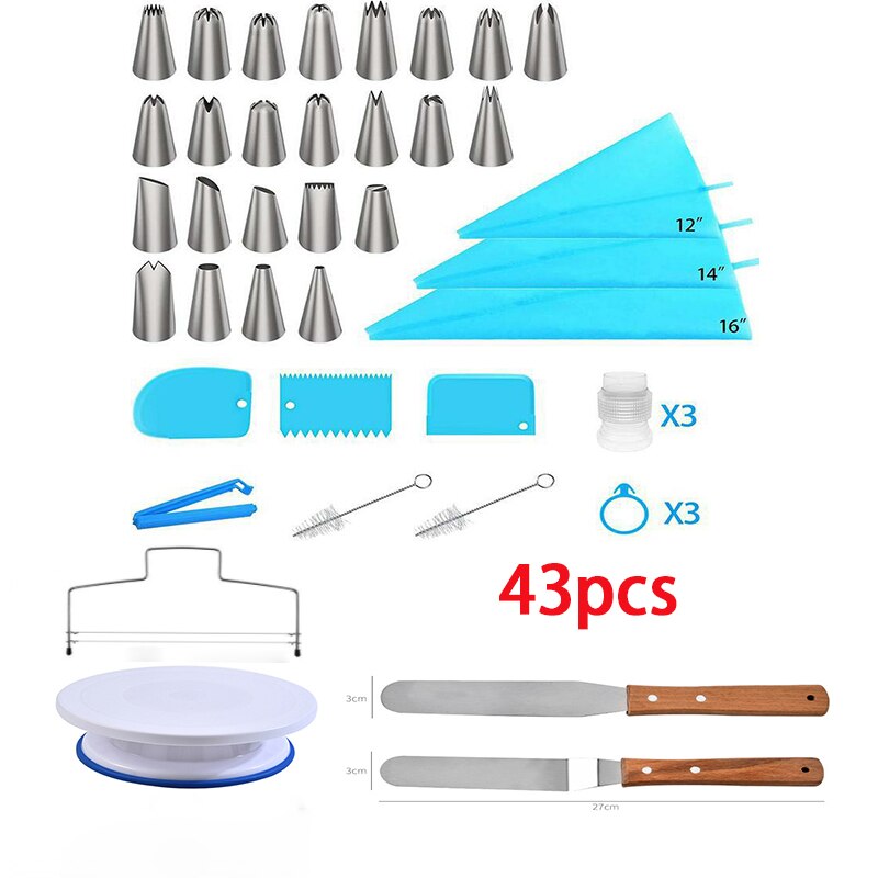 DIY Cake Turntable Cake Decorating Tools Kit Rotary Table Baking Tool Piping Nozzle Piping Bag Set Baking Supplies Sets