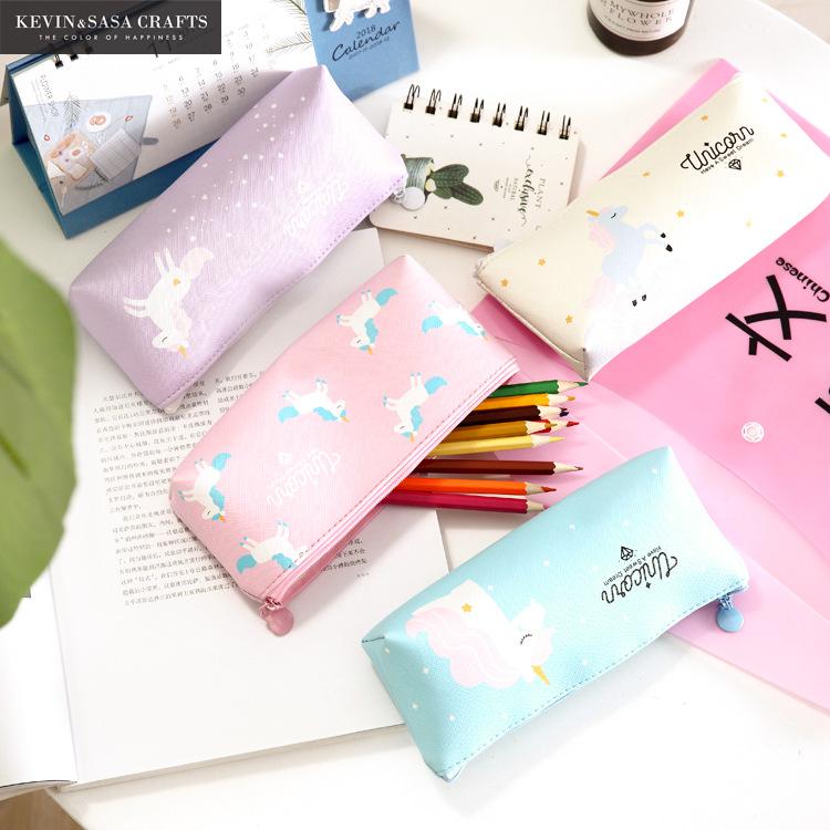 Licorne Kawaii fournitures scolaires, papeterie , jolie boîte à crayons, trousse à crayons, outils scolaires de bureau