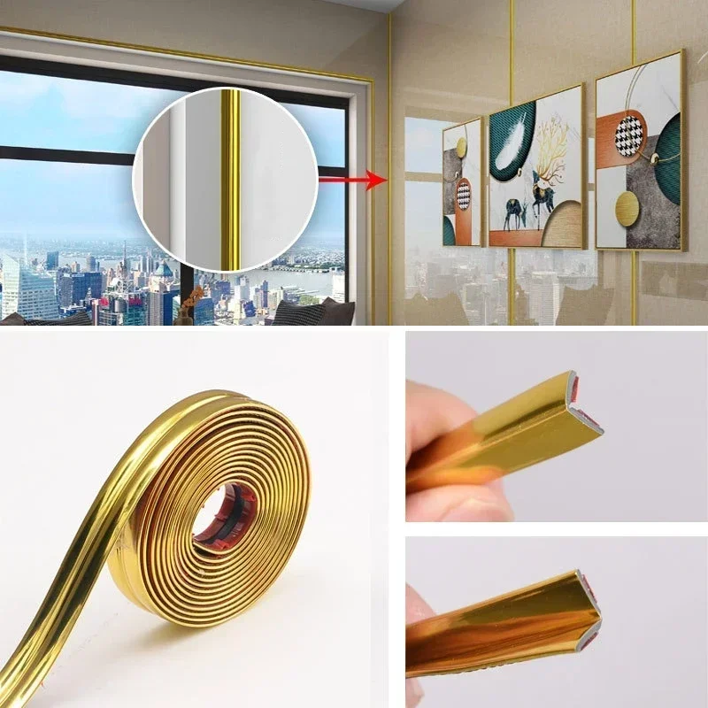 Cinta decorativa autoadhesiva de PVC para esquinas de pared, ideal para decoración del hogar, protege contra golpes en los bordes de los muebles: Naranja / 50 metros