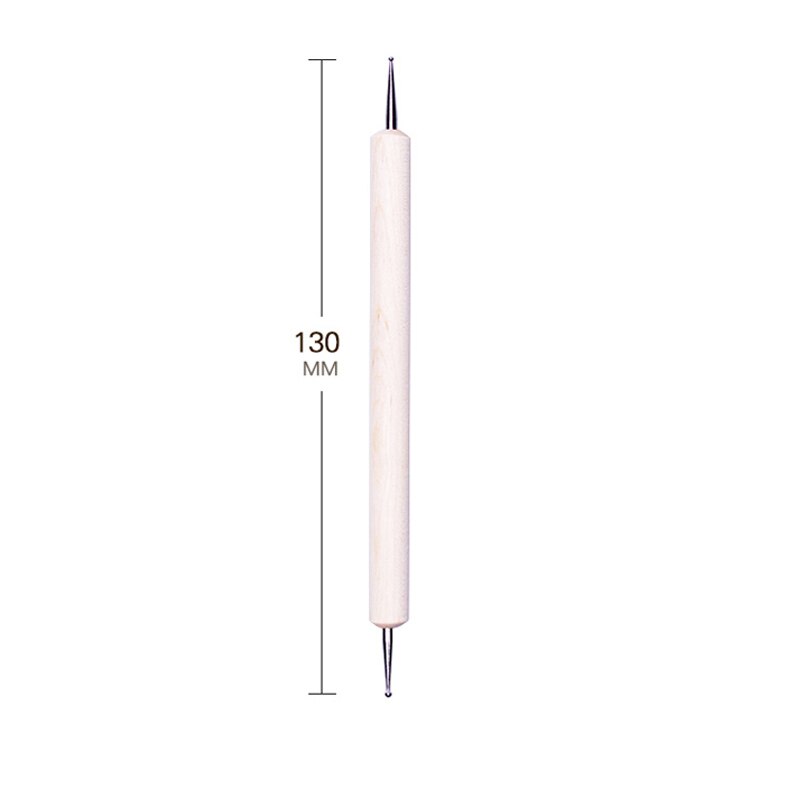 Nowy 2-sposoby gwóźdź pióro drewniane beżowy gwóźdź Sztuka kropki robić manicure, Pedicure, malowanie rozsianych porady DIY narzędzia robić paznokci