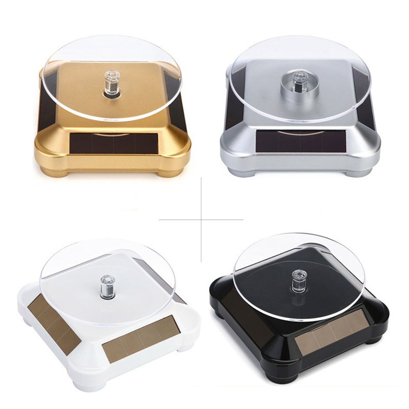 Solar Showcase 360 Automatic Rotating Turntable Jewelry Organizer Necklace Bracelet Watch Phone Display Stand SEC88