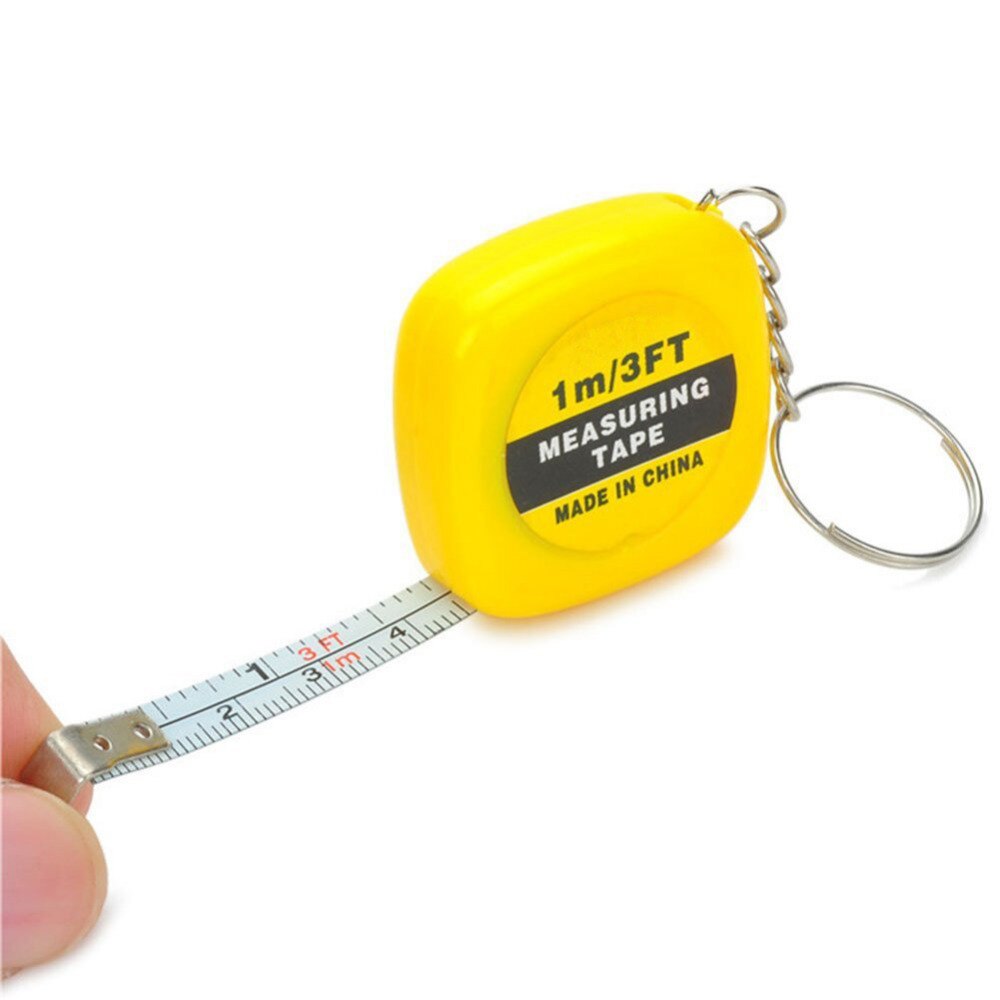 Clear Scale 1M/3Ft/40Inch Easy Retractable Ruler Tape Measure Super Mini Portable Pull Ruler With Keychain For Travel