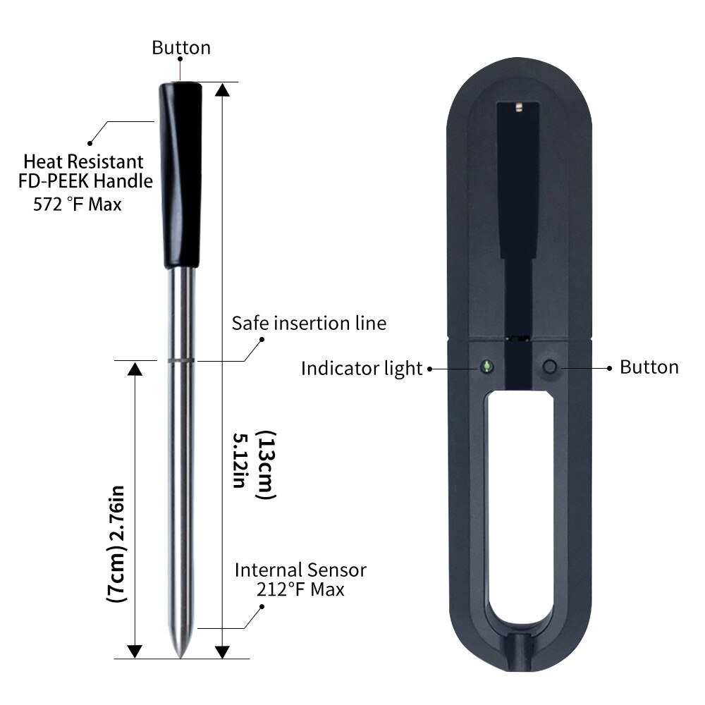 Wireless Meat Food Steak Thermometer Meat Food Steak Thermometer Wireless Digital Bluetooth Barbecue Accessories