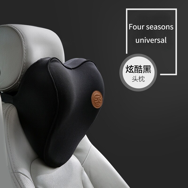 Car Neck Pillows Heart-shaped Memory Foam Soft and Slow Rebound Head Pillow To Relieve Head Pain Automotive General: black