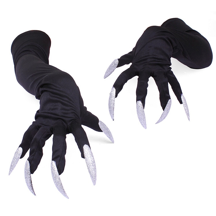 Lange Vingernagel Handschoen Halloween Party Cosplay Props Kostuum Accessoires Acryl Nagels Klauw Punk Dunne Handschoenen Manchetten Beste Cadeau
