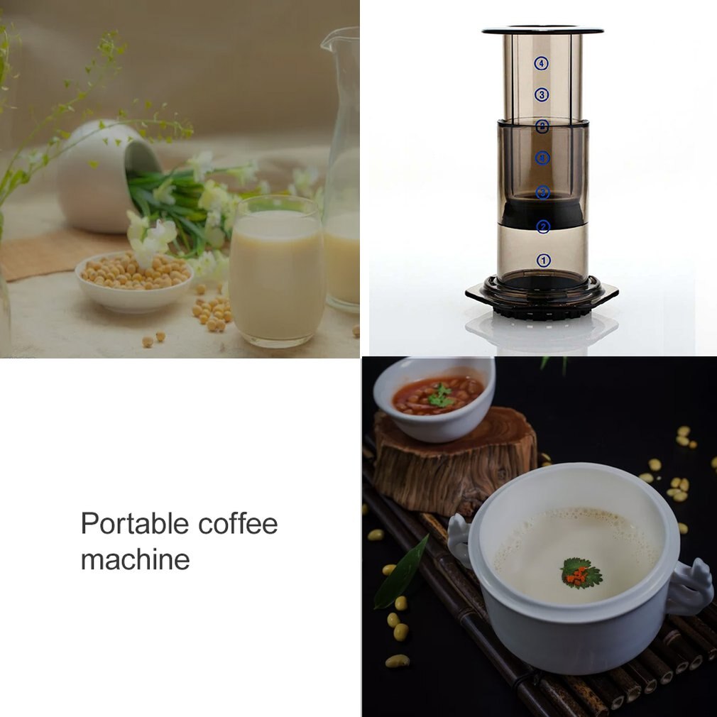 Cafetera portátil, filtro Manual para olla a presión, cafetera de goteo lavada a mano con papel de filtro de café
