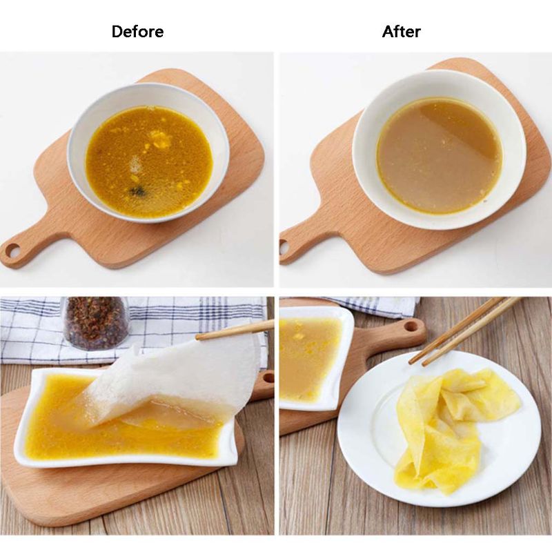 12x Round Soup Oil Absorbing Paper Absorption Membrane Pads Kitchen Cooking Film