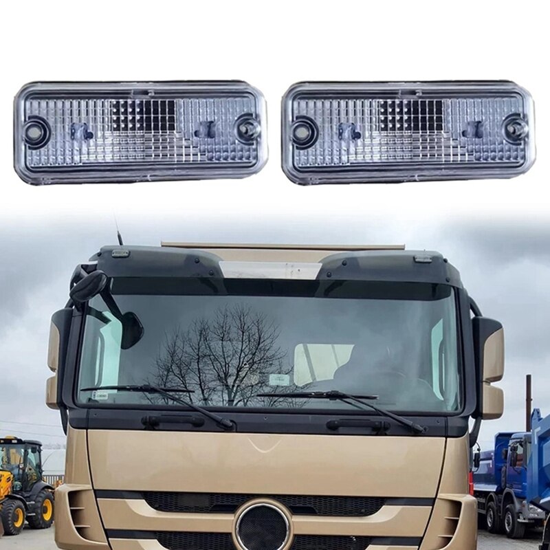 2 Stuks 24V Truck Led Zonneklep Licht Zonnescherm Light Truck Dak Licht Voor Mercedes Vrachtwagen Actros MP1 MP2 MP3: Default Title