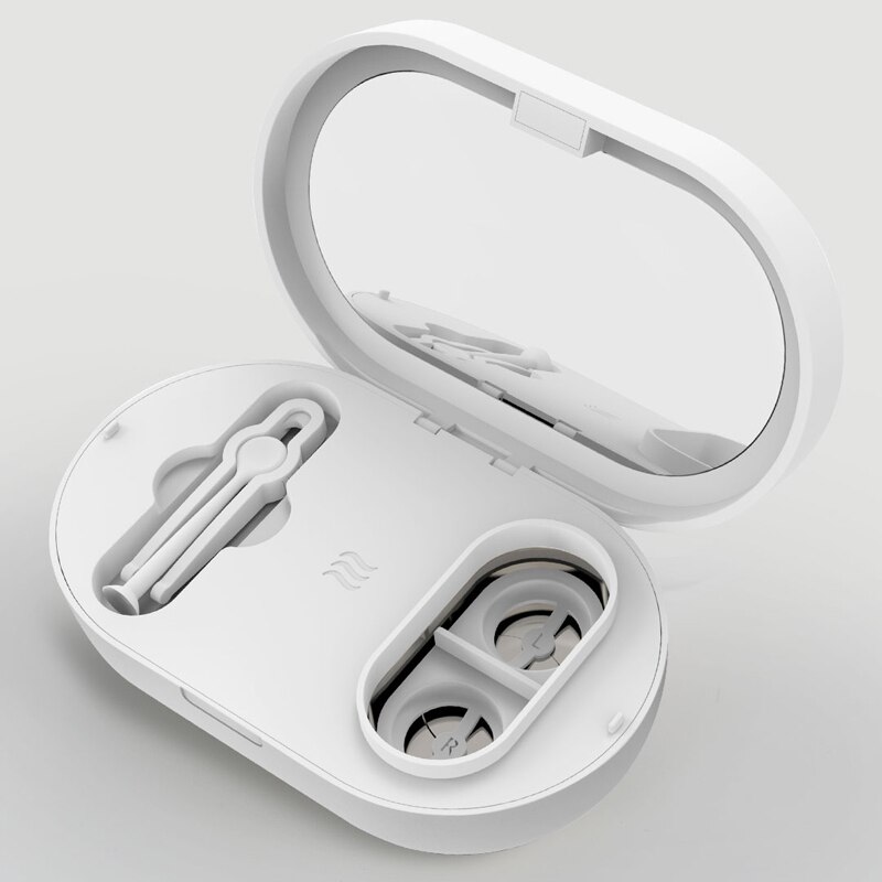 Ultrasonic Cleaner Contact Lens Cleaning Machine Contact Lens Accessories 56000Hz High Frequency Vibration Magnetic Charging: white