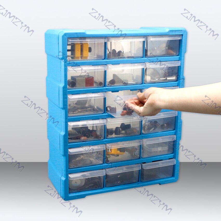 Parts Storage Box Component Screw Tool Box Wall Mount Multi-Grid Drawer Plastic Hardware Storage Cabinet Craft Organizer Case
