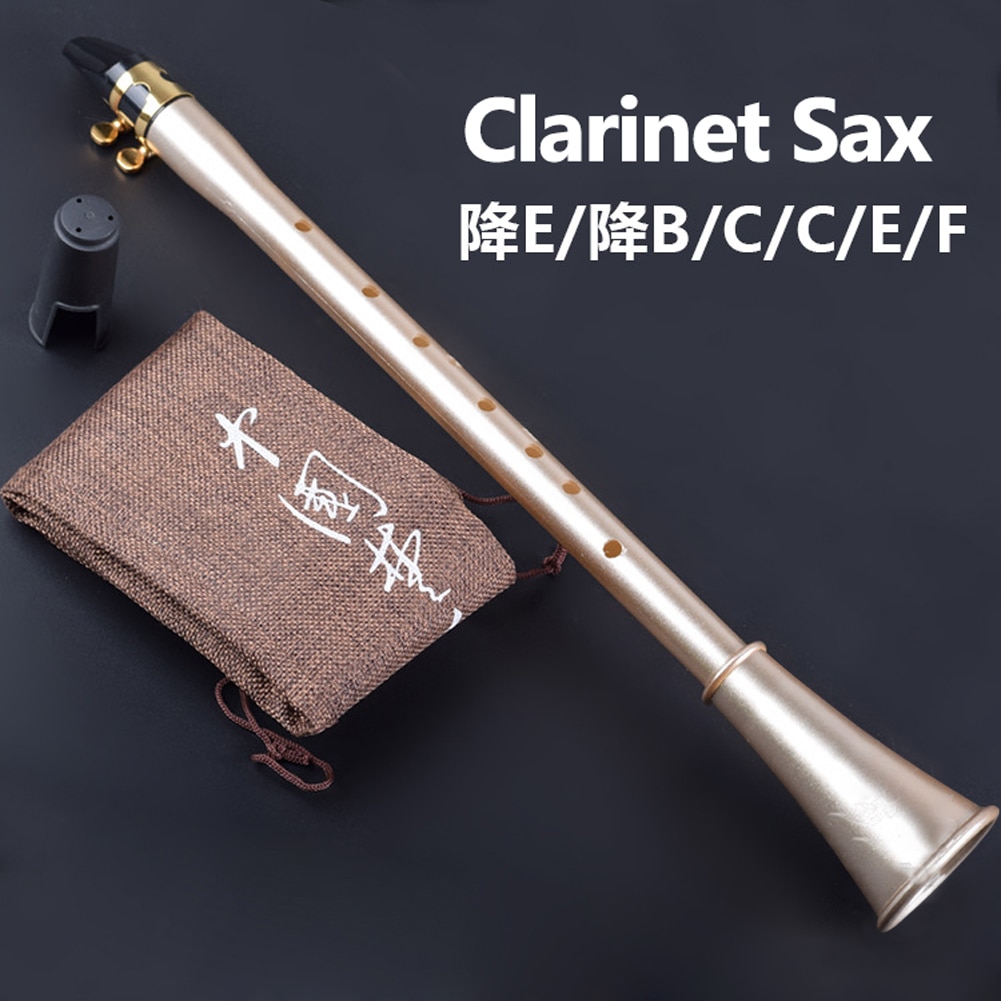 Clarinetto tascabile Sax Mini clarinetto portatile-sassofono piccolo sassofono bE/bB/C/D/E/F chiave con borsa per il trasporto strumento a fiato