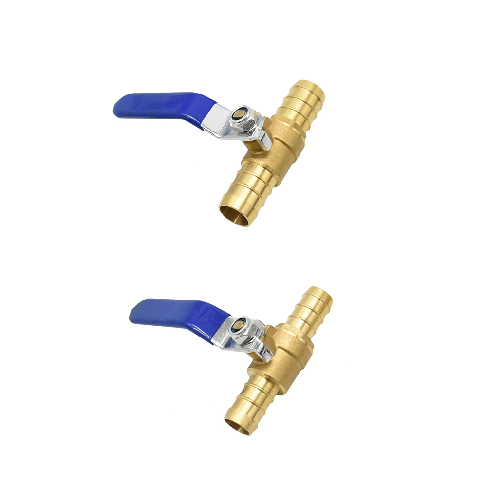 Brass Shut Off Coupling Valve Connectors Tap For 16mm 19mm Hose Garden Water Irrigation Pipe Adaptor Barb