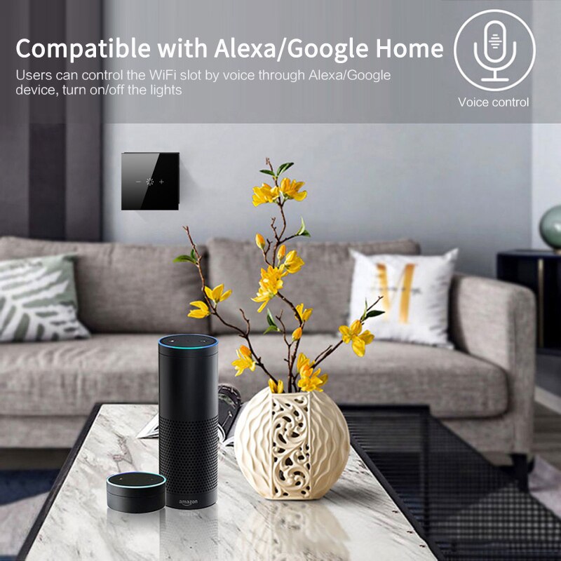 Tuya WiFi Smart Light Touch Switch Dimmer Neutral Wire Required Smart Life APP control Alexa Google Home Compatible 1 Gang EU US