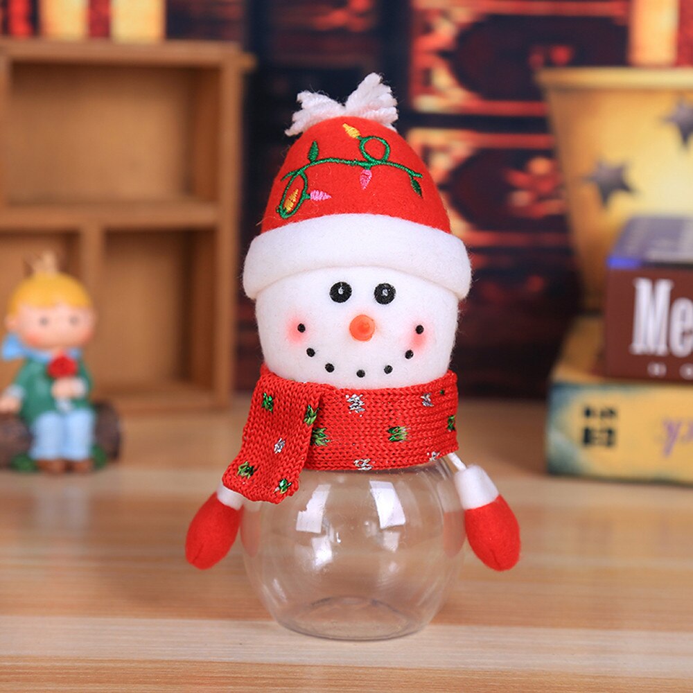 Child Kids Christmas Plastic storage container Candy Jar Storage Bottle Santa Bag Sweet christmas decorations for home Box: B