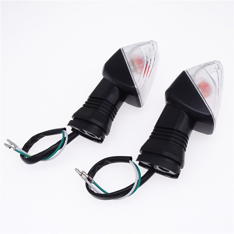 Luces intermitentes delanteras y traseras para motocicleta, luces indicadoras de advertencia para Kawasaki Z750, Z750S, Z1000, NINJA ZX-6R, 2 ZX-6RR.: Clear