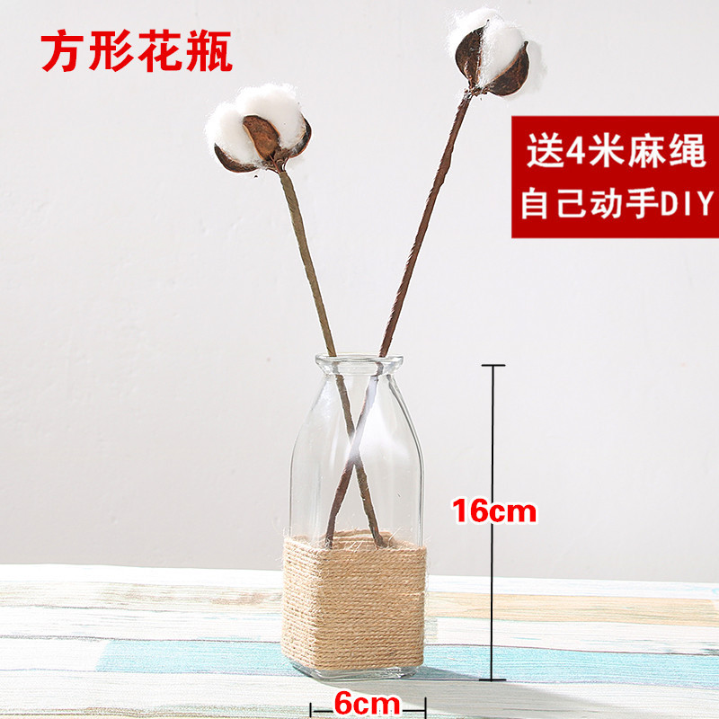 Jarrón de vidrio transparente , florero moderno minimalista hidropónico nórdico, adornos para el hogar, florero de flores secas: D-without flowers