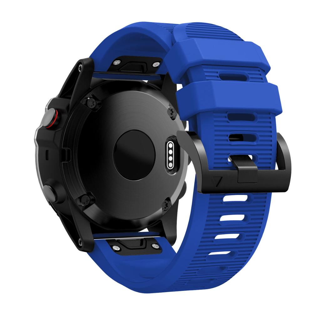 Voor Garmin Fenix 6X Mode Horloge Band Siliconen Band Voor Garmin Fenix 5X Quick Release Strap Voor Garmin Fenix 5X Plus Bands: Blauw