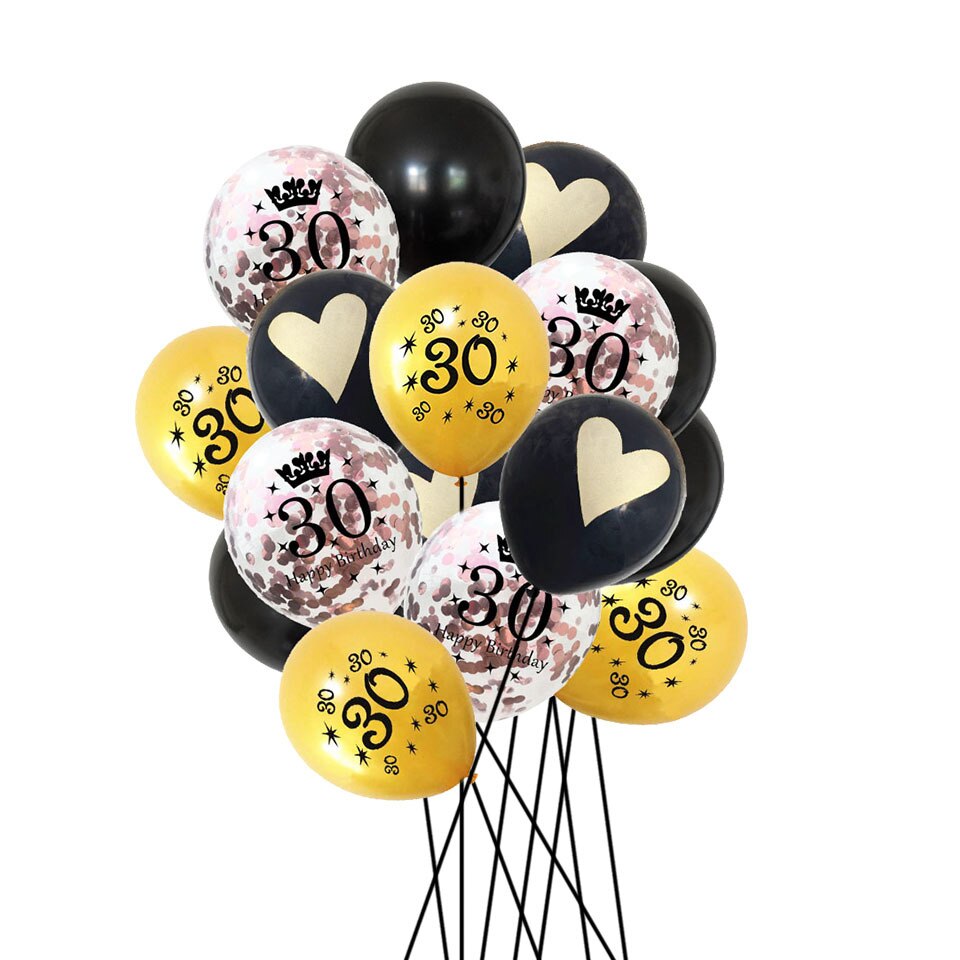 16 pièces 10 pouces 12 pouces Multi Air Ballons Joyeux Anniversaire Décorations De Fête Enfants Adultes Numéro Ballon bricolage Fournitures De Fête: 30 rose gold