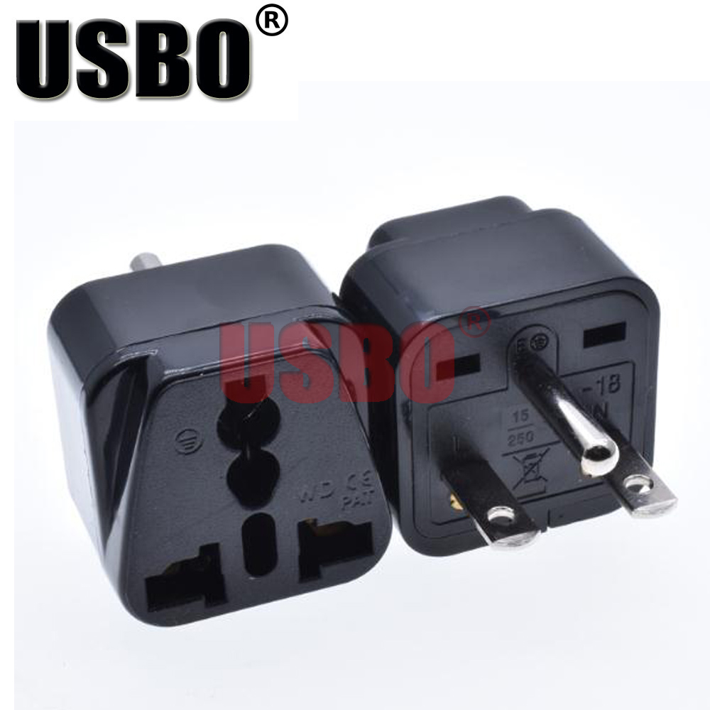 Black white American travel universal adaptor plug 15A 250V USA Canada Thailand Japan Taiwan power adaptor plug socket convertor