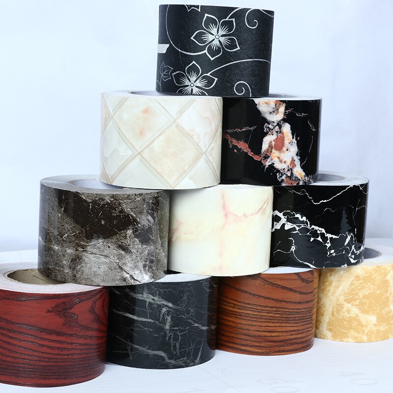 5M Self-Adhesive Baseboard Waterproof Living Room Bathroom Waistline Border Rustic Tile Wall Stickers Modern Wallpaper Borders