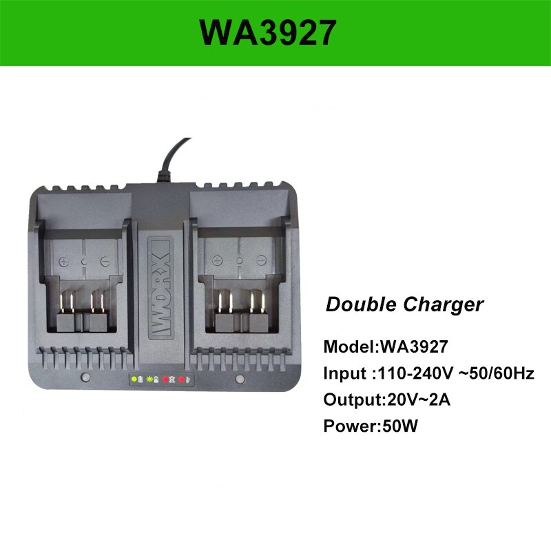 WORX 20V Battery Charger Wide Interface Fast Charge WA3924 WA3927 WA3922 Electronics Accessories Power Tools: WA3927