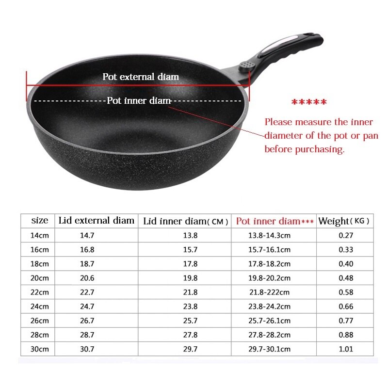 14-30CM Universal cubierta de utensilios de cocina tapa de vidrio templado para freír cacerola olla de cocina Wok con perilla accesorios de cocina