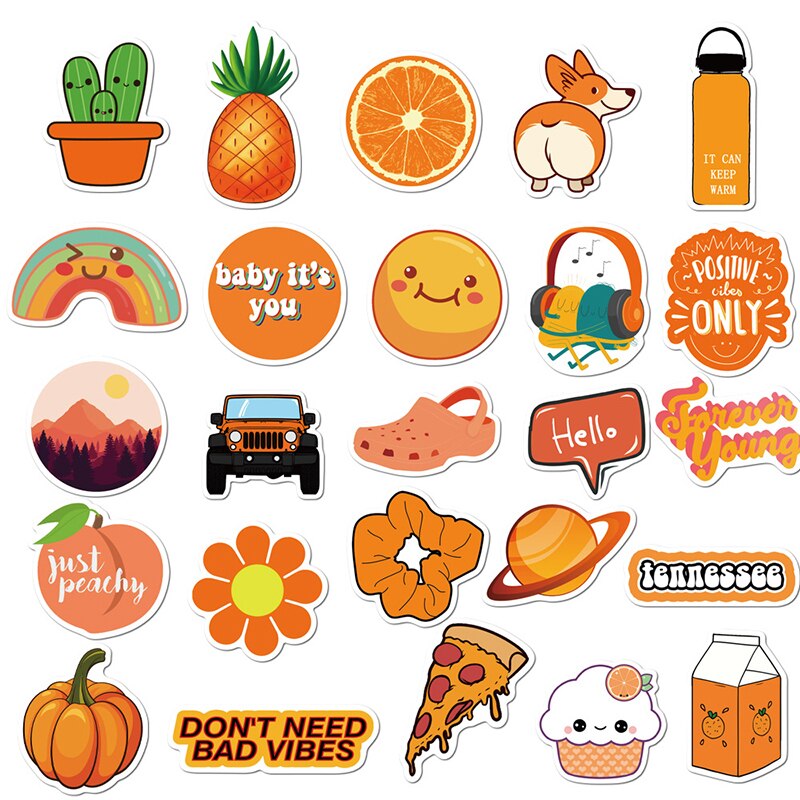 50pcs Pack Cartoon Kawaii Stickers Laptop Skateboard Luggage Guitar Waterproof Decals Motorcycle Laptop Computer Sticker