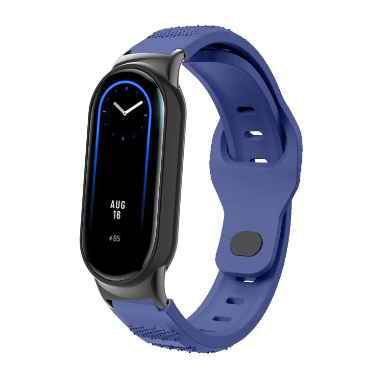 Siliconen band voor Xiaomi Mi Band 9 8 SmartWatch Ademende sportarmband Vervanging polsband voor MiBand 9 8NFC 8 horlogeband: Black Yellow