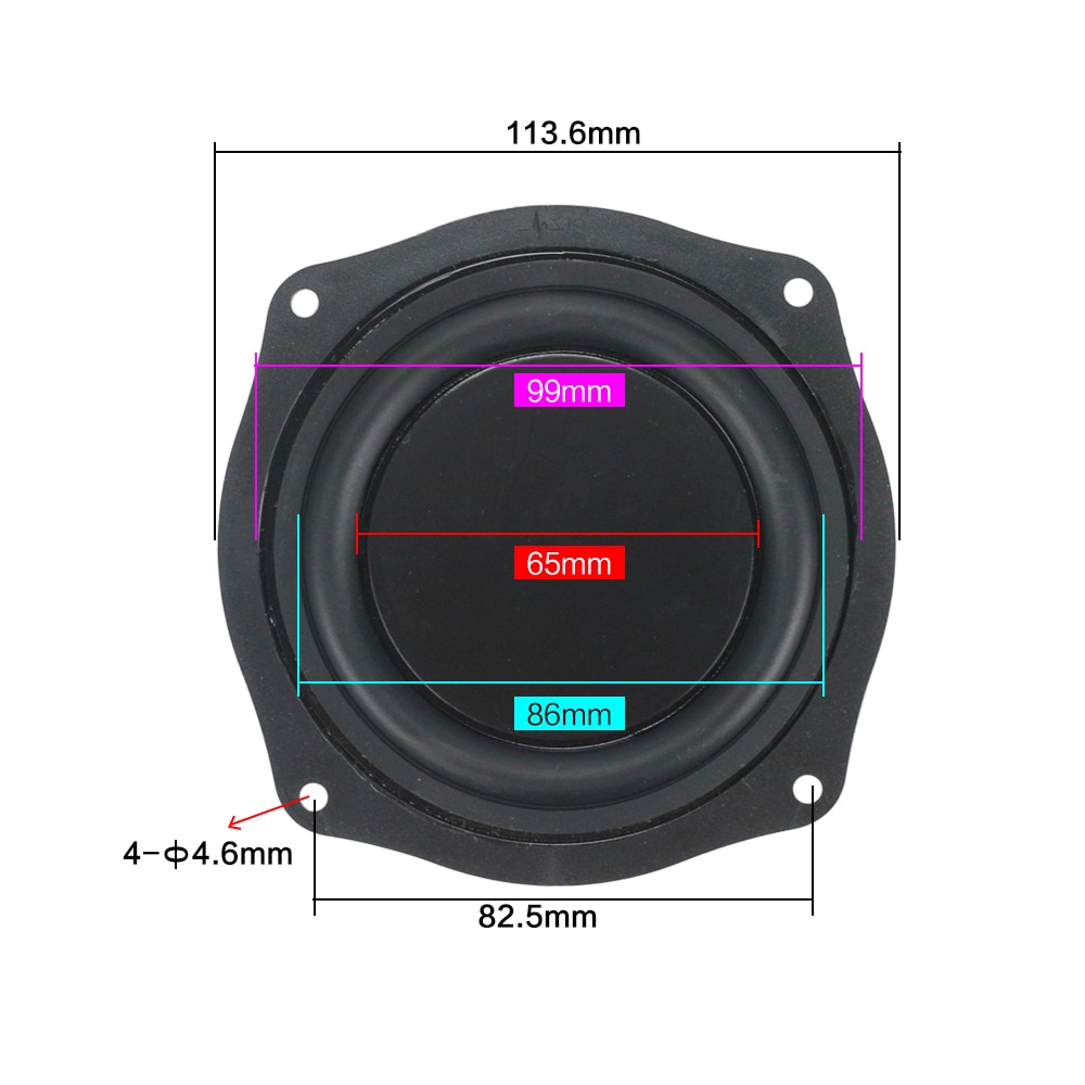 GHXAMP Bass Radiator 113 MM Lage Frequentie Passieve Radiator Speaker Trillingen Membraan Rubber Voor 4 INCH 5 INCH Subwoofer