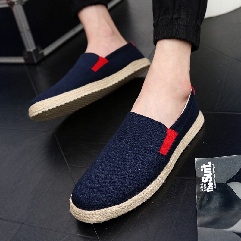 Zomer herenschoenen instappers casual schoenen voor jonge heren ademende canvas loafers lage schoenen heren platte schoenen